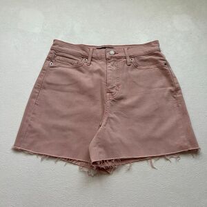 Banana Republic Girlfriend High Rise Denim Shorts Pink Fog Size 24 (00) Frayed H